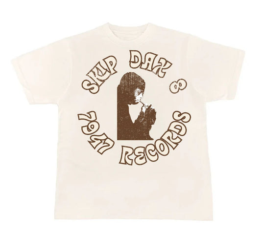 Skip Da 8 7947 Records Tee (Off White)