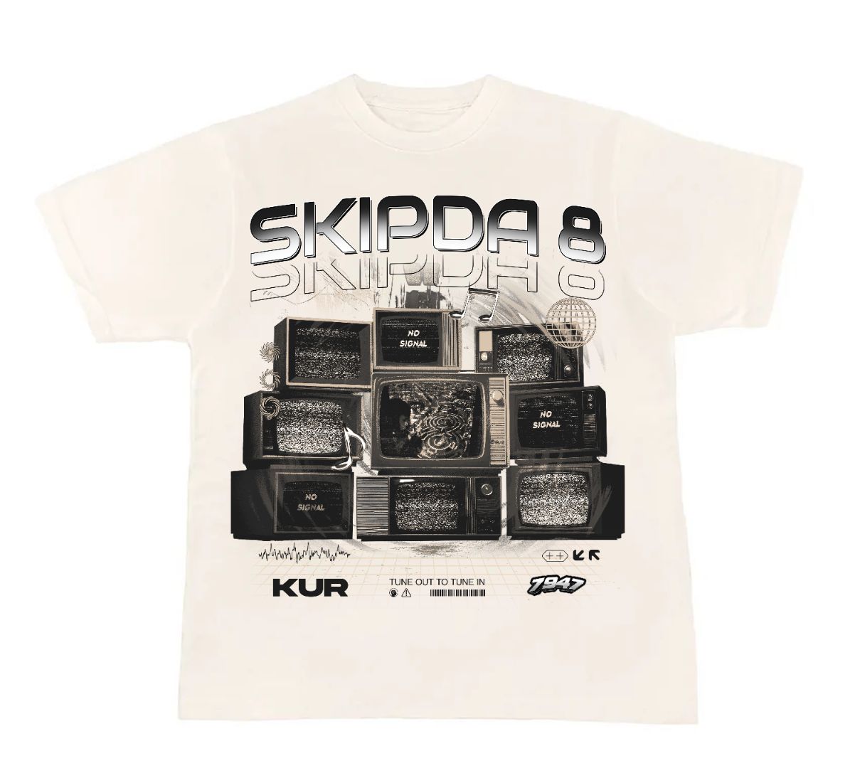 Skip Da 8 TVs Tee (Off White)